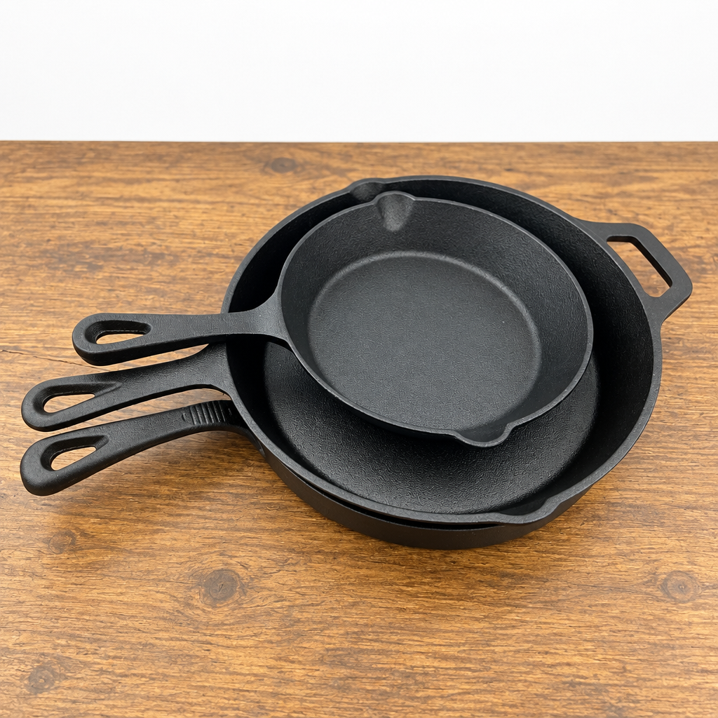 Pre-Seasoned 5-Piece Cast Iron Kitchen Cookware Set