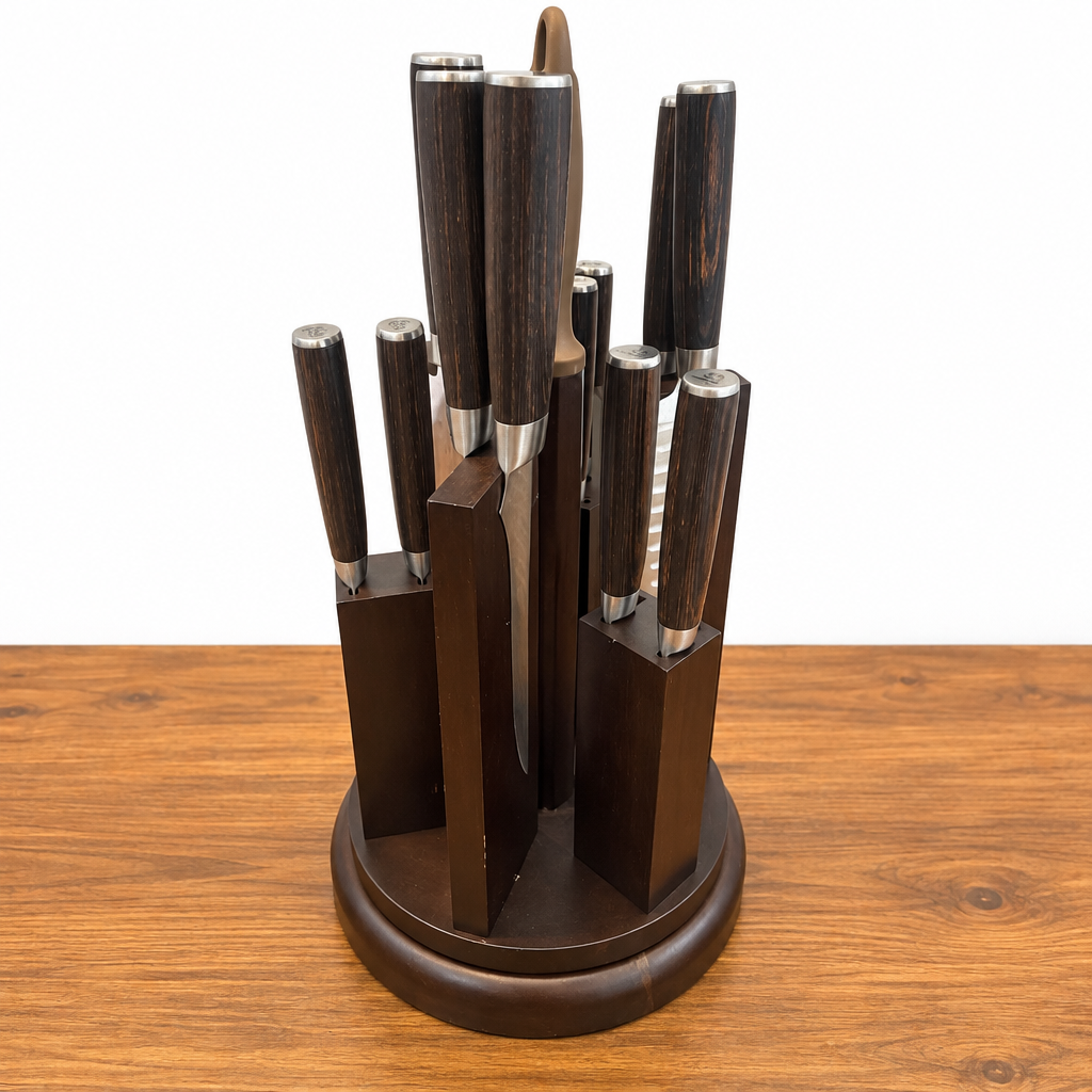 Syokami 14-piece Knife Set with Rotatable Block