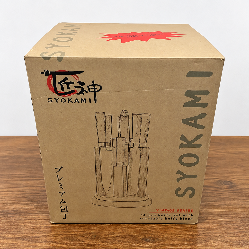 Syokami 14-piece Knife Set with Rotatable Block